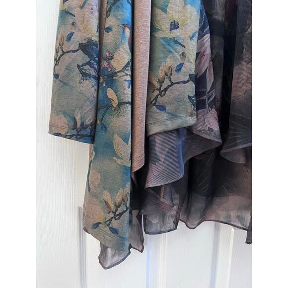 Soft Surroundings Tea Garden Toppers Contrast Panels Waterfall Duster Size Small - Picture 8 of 11